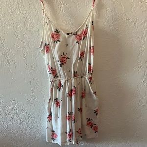 White Pink Floral Romper